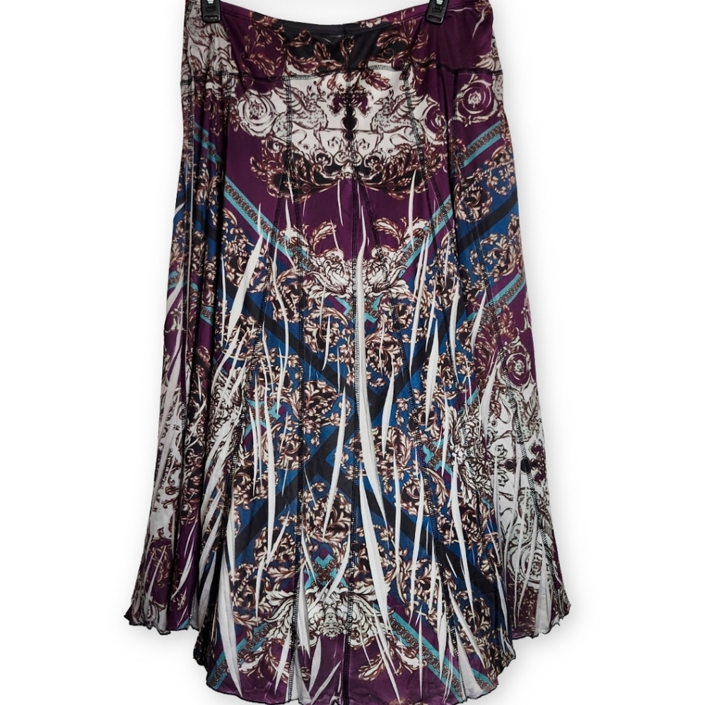 One World Boho Pull On Aline Skirt Stretch Artsy Whimsigoth Flowy